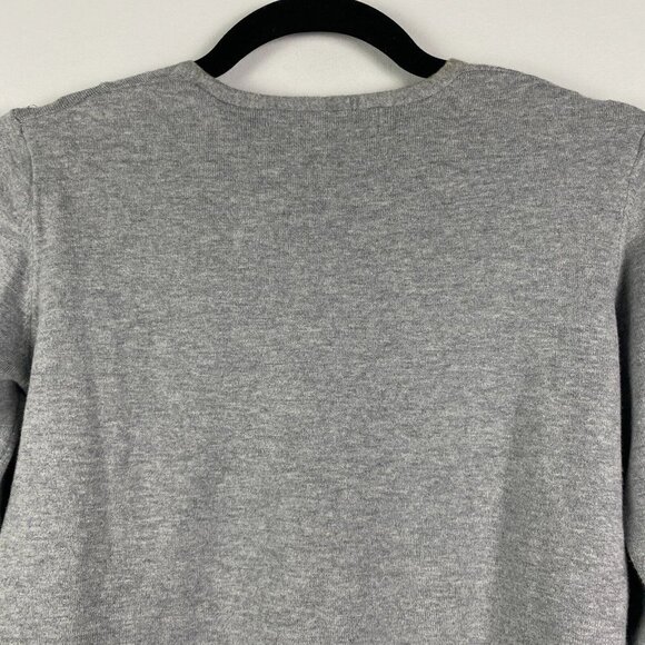 Title Nine Twist Knot Front Pullover Sweater XS Gray Crop - Picture 7 of 10